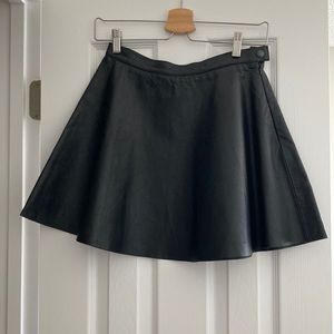 American Apparel genuine lambskin leather circle skater skirt M